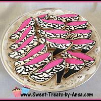Zebra Shoe Cookies