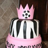 Soccer zebra cake