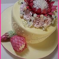 Protea Engagement cake