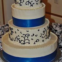 Blue & Black buttercream wedding cake