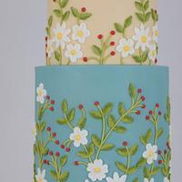 Brush embroidered cake - Couture Cakers Collaboration