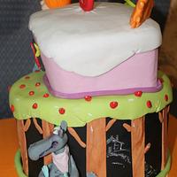  the cake on the fairy tale "little Red riding hood " 