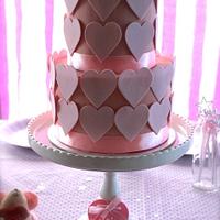 Pretty Pink heart cake
