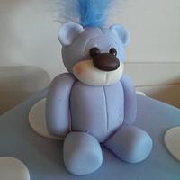 Twin boy Teddy Baby Shower cake