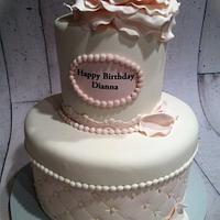 Pink quilted birthday cake