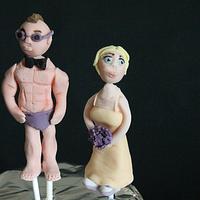 Funny Bride & Groom toppers!