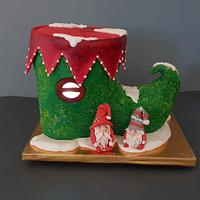 Gnome Boot Cake