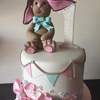 Cute rabbit 1stbirthday cake 