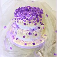 Purple blossom cake