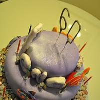60th birthday cake seashells