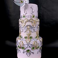 Gold - silver wedding cake