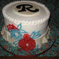 Red and turquoise birthday
