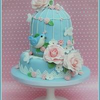 Birdcage Christening cake