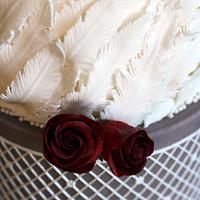 Vintage Feather Wedding Cake