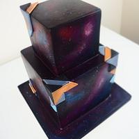 Geometric Galaxy Wedding Cake