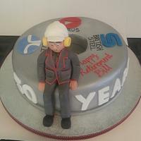 Steel reel retirement cake