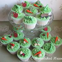 Gardening-themed cupcakes