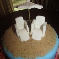 Oceanside Bridal Shower cake 
