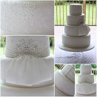 Crystal Obi Bow Wedding Cake