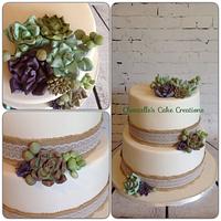 Succulant wedding cake