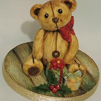 Vintage Teddy Christmas Topper