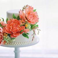Sugar Flower Pearl Cake