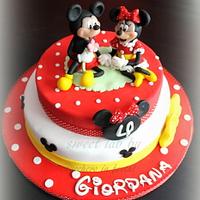 Minnie and Mickey Mouse cake