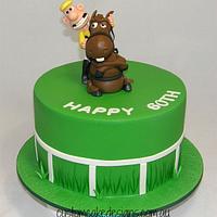 Wallace & Gromit Race Horse Trainer Cake