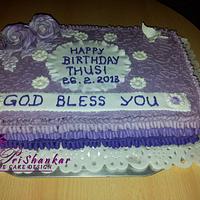 Violet Ruffles Birthday Cake 