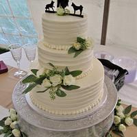 Elegant white Buttercream wedding cake