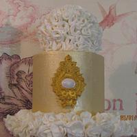 French themed gold ruffle 