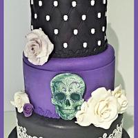black wedding cake,till death do Us part cake