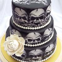 Wedding skull cake 