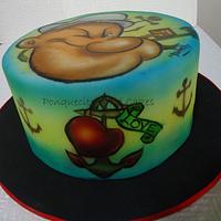 Popeye Airbrush Cake