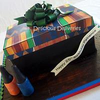 Kente Cloth Gift Box Cake