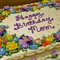 70th floral birthday cake buttercream