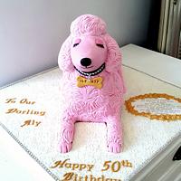 Pink Poodle Dog Cake