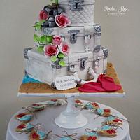 Suitcase wedding cake