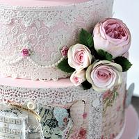 Romantic vintage wedding cake