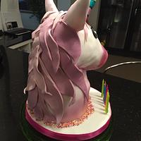 Rainbow unicorn cake