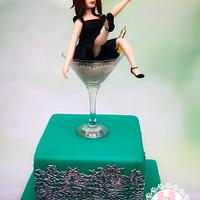 Wineglass lady 50 Birthday 