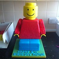 Lego Man Cake & Mini Lego Brick Cakes