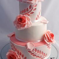 Pink white wedding cake Pink white wedding cake