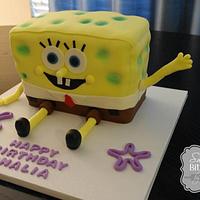 Spongebob sitting up cake