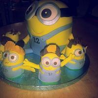 dave the birthday minion with one direction minion guard! despicable me cake