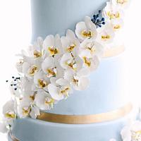 Sugar Orchid Wedding Cake: "Moths in Flight"