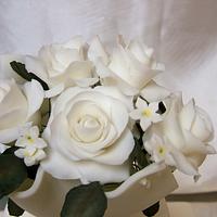 White Rose Wedding cake