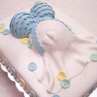 Cute as a Button Baby Belly Cake