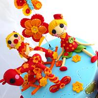 Lalaloopsy cake.  Easy Fantasy Flower Tutorial using two round cutters