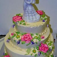Small Buttercream wedding cake.
